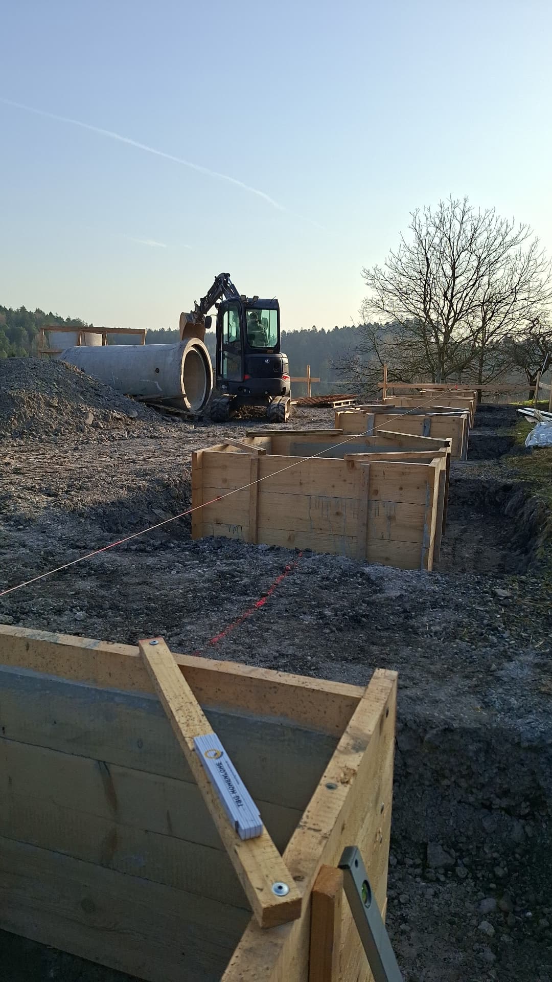 Fundamentschalung auf einer Baustelle von Vogt Bauunternehmen